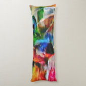 抽象芸術カラフル表現主義キャットアートプリント» ボディピロー (裏面 (縦))