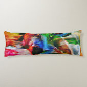 抽象芸術カラフル表現主義キャットアートプリント» ボディピロー (裏面)