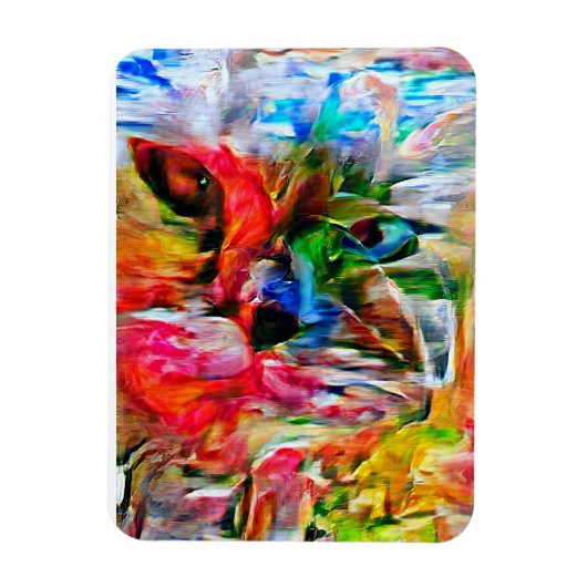 抽象芸術カラフル表現主義キャットアートプリント» マグネット (縦)