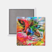 抽象芸術カラフル表現主義キャットアートプリント» マグネット (正面/裏面)