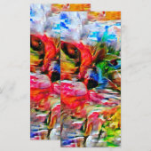 抽象芸術カラフル表現主義キャットアートプリント» メニュー (正面/裏面)
