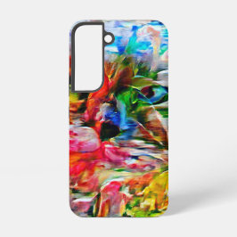 抽象芸術カラフル表現主義キャットアートプリント» SAMSUNG GALAXY S22ケース