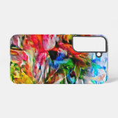抽象芸術カラフル表現主義キャットアートプリント» SAMSUNG GALAXYケース (裏面横)