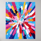 抽象芸術カラフル表現者スプラッシュウォールアート ポスター (正面)