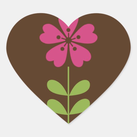 抽象芸術カラフル装飾フローラ ハートシール (正面)