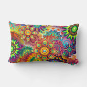 抽象芸術カラフル装飾枕デザイン ランバークッション (裏面)