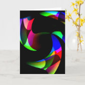 抽象芸術カラフル誕生日 カード (黄色い花)