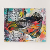 抽象芸術カラフル象 |チャレンジ懸命ジグ ジグソーパズル (横)