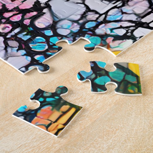 抽象芸術カラフル象 |チャレンジ懸命ジグ ジグソーパズル (側面)