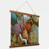 抽象芸術カラフル貝類 吊り下げ型タペストリー (傾斜あり)