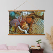 抽象芸術カラフル貝類 吊り下げ型タペストリー (寝室)