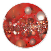 抽象芸術カラフル赤のフラクタル セラミックノブ (正面)