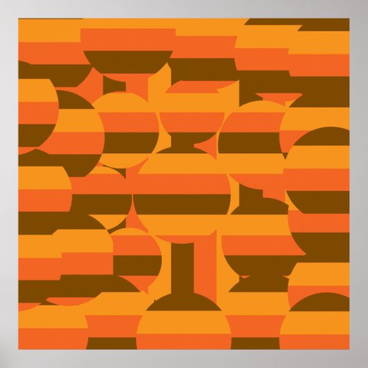 抽象芸術カラフル逆円パターン ポスター (正面)