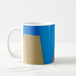 抽象芸術カラフル都市壁 コーヒーマグカップ