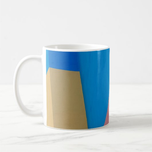 抽象芸術カラフル都市壁 コーヒーマグカップ (左)