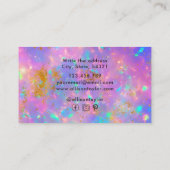 抽象芸術カラフル金ゴールドファイアオプアルジェムストーン追加ロゴ 名刺 (裏面)