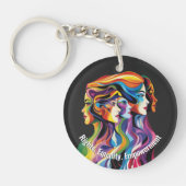 抽象芸術カラフル顔の日 | IWD キーホルダー (正面)