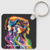 抽象芸術カラフル顔の日 | IWD キーホルダー (裏面)