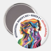 抽象芸術カラフル顔の日 | IWD マグネット (正面/裏面)