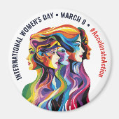 抽象芸術カラフル顔の日 | IWD マグネット (正面)