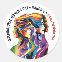抽象芸術カラフル顔の日 | IWD ラウンドシール