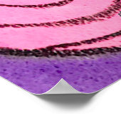 抽象芸術カラフル顔キュービズム赤紫ブルーカッコいい ポスター (角)