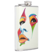 抽象芸術カラフル顔クール女性芸術 フラスク (右)