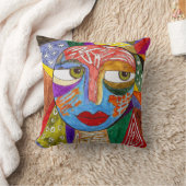 抽象芸術カラフル顔装飾用クッション クッション (ブランケット)
