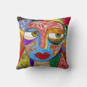 抽象芸術カラフル顔装飾用クッション クッション (裏面)
