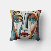 抽象芸術カラフル顔 クッション (裏面)