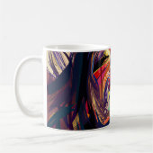 抽象芸術カラフル顔 コーヒーマグカップ (左)