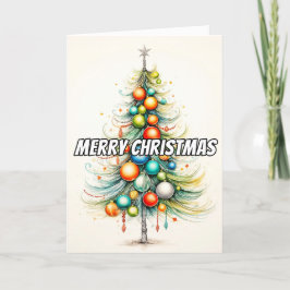 抽象芸術カラフル飾りクリスマスツリー シーズンカード