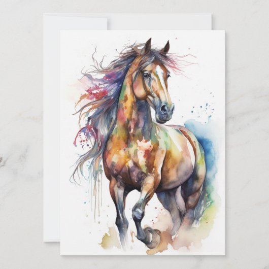 抽象芸術カラフル馬 カード (正面)