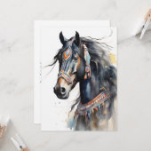 抽象芸術カラフル馬 カード (正面/裏面インサイチュ)