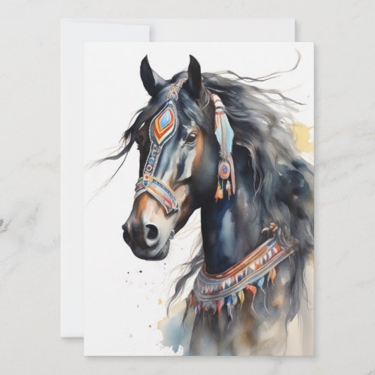 抽象芸術カラフル馬 カード (正面)