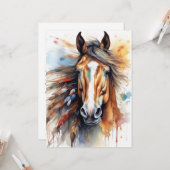 抽象芸術カラフル馬 カード (正面/裏面インサイチュ)