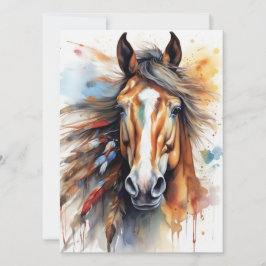 抽象芸術カラフル馬 カード