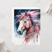 抽象芸術カラフル馬 カード (正面/裏面インサイチュ)