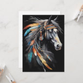 抽象芸術カラフル馬 カード (正面/裏面インサイチュ)
