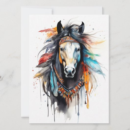 抽象芸術カラフル馬 カード (正面)