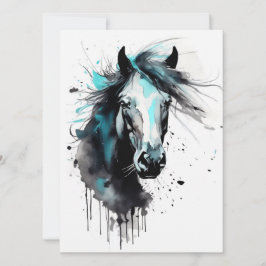 抽象芸術カラフル馬 カード