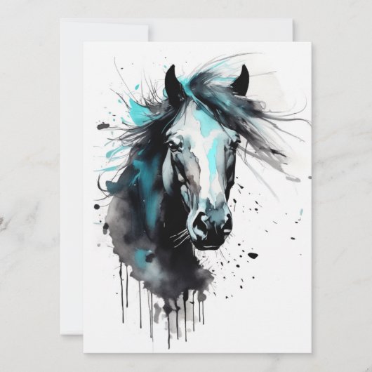 抽象芸術カラフル馬 カード (正面)