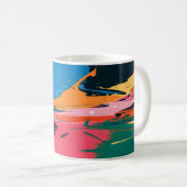 抽象芸術カラフル鮮やか コーヒーマグカップ (正面右)