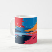 抽象芸術カラフル鮮やか コーヒーマグカップ (正面左)