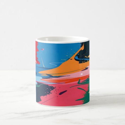 抽象芸術カラフル鮮やか コーヒーマグカップ (中央)