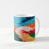 抽象芸術カラフル鮮やか コーヒーマグカップ (正面右)