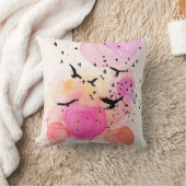 抽象芸術カラフル鳥類パターン クッション (ブランケット)