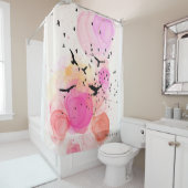 抽象芸術カラフル鳥類パターン シャワーカーテン (インサイチュ)