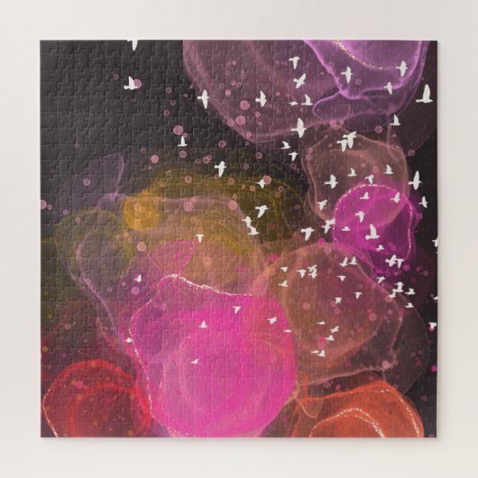 抽象芸術カラフル鳥類パターン ジグソーパズル (縦)