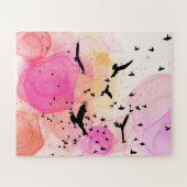 抽象芸術カラフル鳥類パターン ジグソーパズル (横)